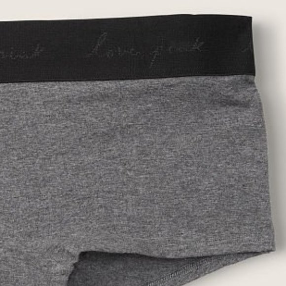 VS PINK XXS Logo Shortie Grey w/Black Waistband NWT - Picture 4 of 5